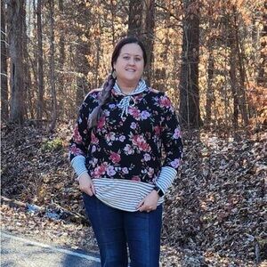 Striped flower Pullover